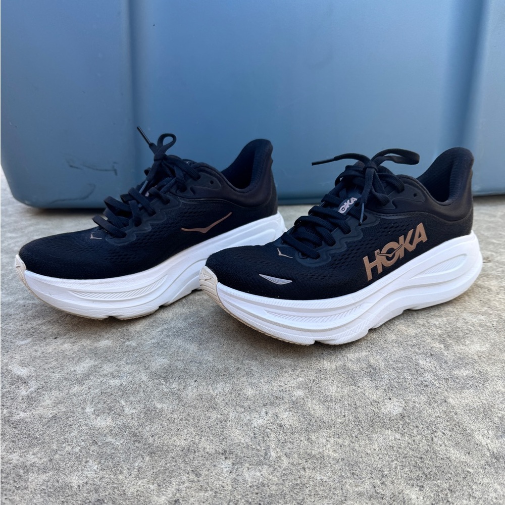 Hoka Black and White Athletic Shoes - Picture 6 of 6